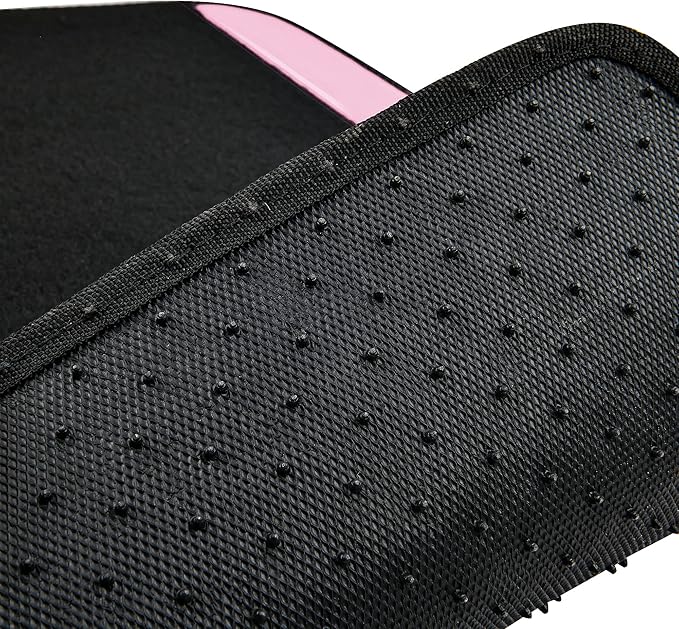 CAR PASS Jelly Waterproof Universal Fit Car Floor Mats, Girly Car Carpet Mats with Anti-Slip Nibbs Backing & Driver Heel Pad Fit for SUV, Vans, sedans, Cute car mats of 4pcs for Women (Pink)