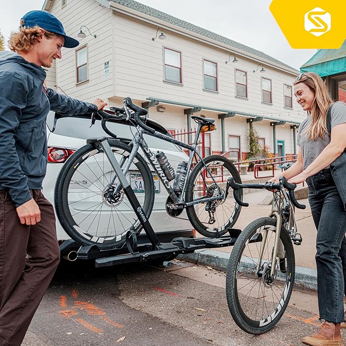 Saris SuperClamp G4 2-Bike Hitch Rack – Lightweight Platform Bike Carrier, Zero Frame Contact, Tool-Free, Tilt & Fold, Supports eBikes, Fits 1.25" & 2" Hitch – Carries 2 Bicycles Up to 60 lb. Each