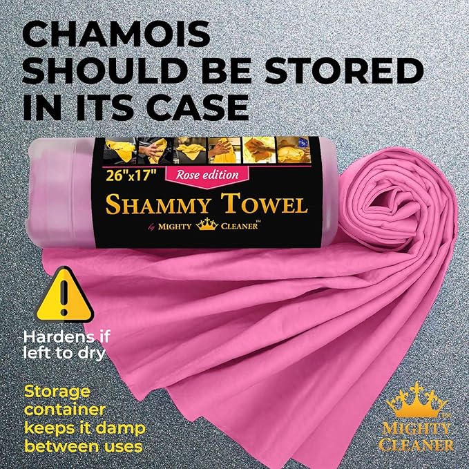 Premium Shammy Cloth for Car Drying - Super Absorbent Reusable Chamois Towel - Scratch-Free - 26'x17'