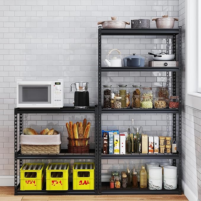 5 Tire Storage Shelving Heavy Duty Garage Shelves 2000LBS Load Bearing, Full Metal Shelving Units, Durable Construction, Adjustable Shelves, Easy Assembly, 28''W x 12''D x 60''H (60*28*12)