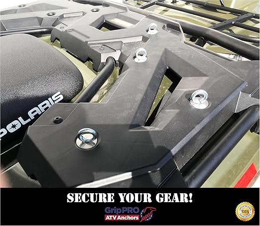 GripPRO ATV Anchors – 6 Pack Fits Polaris Lock & Ride Bed Holes on RZR & Sportsman with 1" Mounts – Secure Gear, Coolers, Tools – Compatible with 1000, 900, 850, 570 – Not for Ranger – US-Owned Brand