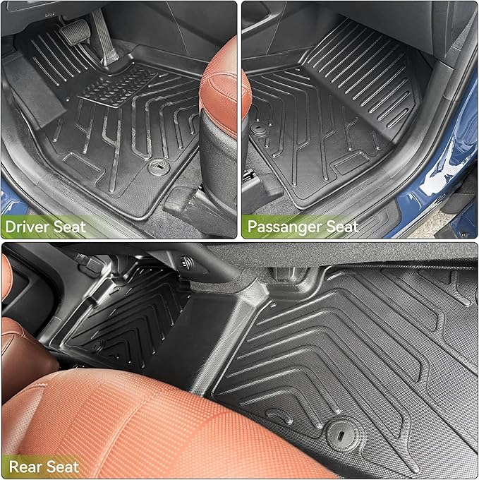 AUTOSAVER88 Floor Mats & Cargo Liners Fit for Kia Telluride 7/8 Seats 2025 2024-2020, All Weather TPE Custom for Floor Liners Trunk Mats Heavy Duty Waterproof Car Mats Set Interior Accessories, Black