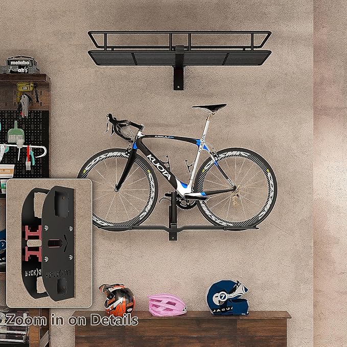 Hitch Wall Mount Bike Rack,Trailer Hitch Wall Mount Receiver Adjustable 1.25" to 2" for Garage Organization,Heavy Duty Hitch Wall Mount Storage Rack Hold 90lbs,Wall Mounted Hitch for Bike Rack/Cargo Carrier