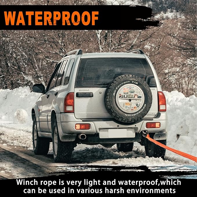 METOWARE Kinetic Recovery Rope (1’’ x 30ft) 35,000 LBS Offroad Tow Kit with 1/2inch x 22 Inch Soft Shackles, Heavy Duty Towing Rope Kit for UTV, ATV, Truck, Car