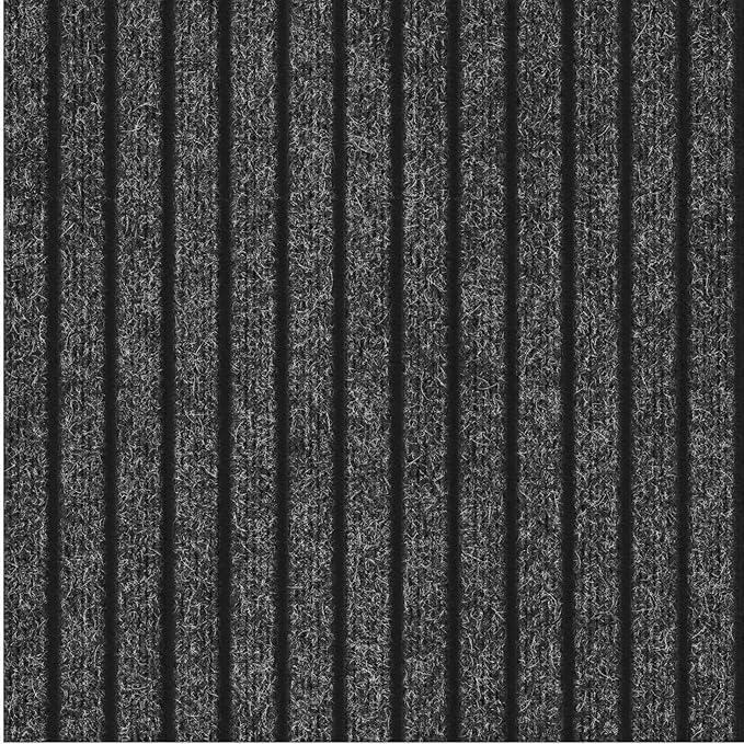 Ottomanson 2'7" x 6' Hallway Runner with Scraper Pile - Extra Durable Non-Slip Rug Mat for Indoor & Outdoor Use - Ideal for Kitchen, Entryway & Garage - High-Traffic Carpet, Black
