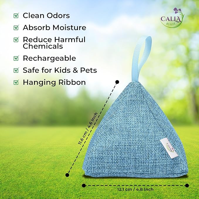 4 Pack Bamboo Charcoal Air Purifier Bags 200 Grams Each - Odor Absorber & Eliminator for Home, Car, Pets, Activated Charcoal Natural Freshener, Eco-Friendly & Reusable (Designer Colors)