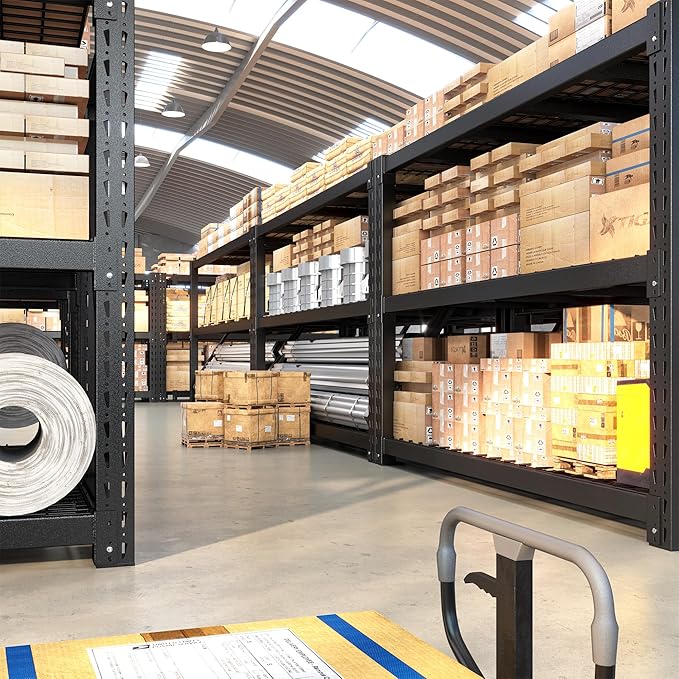Bepatio 8250LBS Garage Shelving Heavy Duty Storage Shelves Industrial Metal Shelving Adjustable 3-Tier Shelves for Garage, Warehouse Basement Storage Room 24" D × 60" W × 66" H