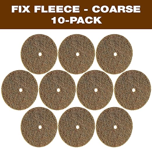 CS Unitec 80615 FIX Fleece (Nonwoven) Disc for The FIX Hook and Loop System, 4-1/2" Diameter, Coarse (Brown) (Pack of 10)