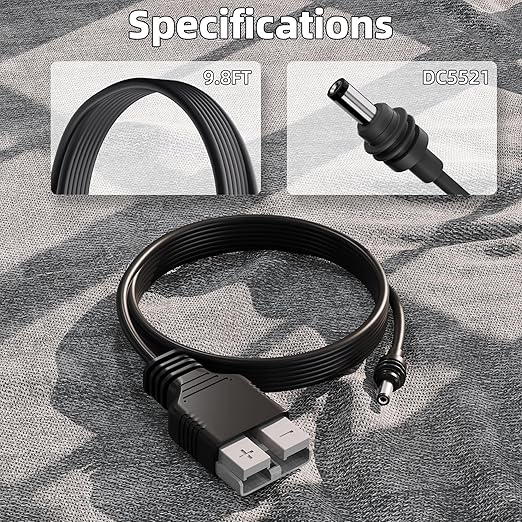 Starlink Mini Power Cable with Anderson Plug to 5.5 x 2.1mm DC Male Adapter Cord, Portable, Anderson Connector 9.8FT 18AWG Accessories DC5521 for Car Camp Trailer Travel