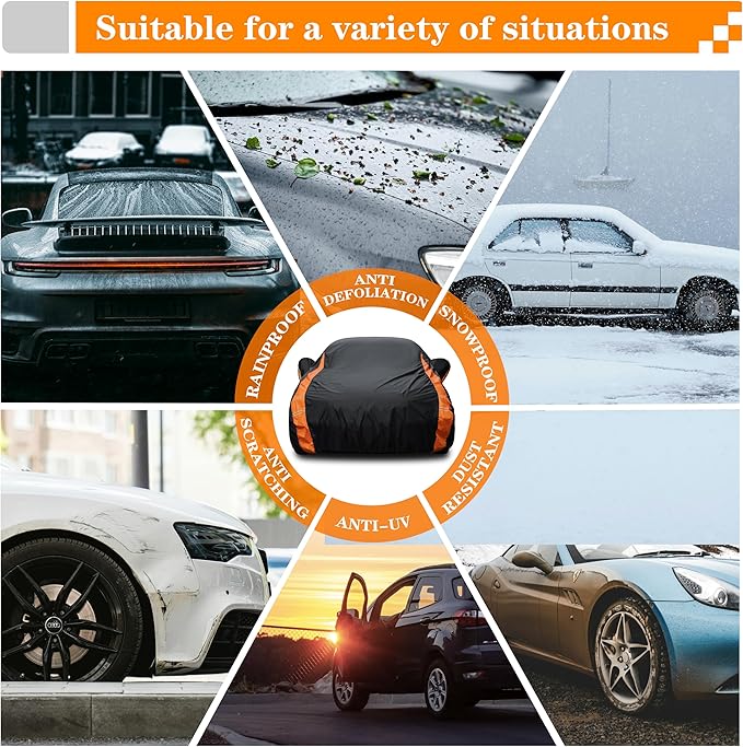 Heavy Duty Waterproof Car Cover for Truck Ford F150, Chevy Silverado, GMC Sierra,Nissan Titan etc All Weather, UV Resistant, Dustproof and Snowproof.Fit Truck Length up 250 inches