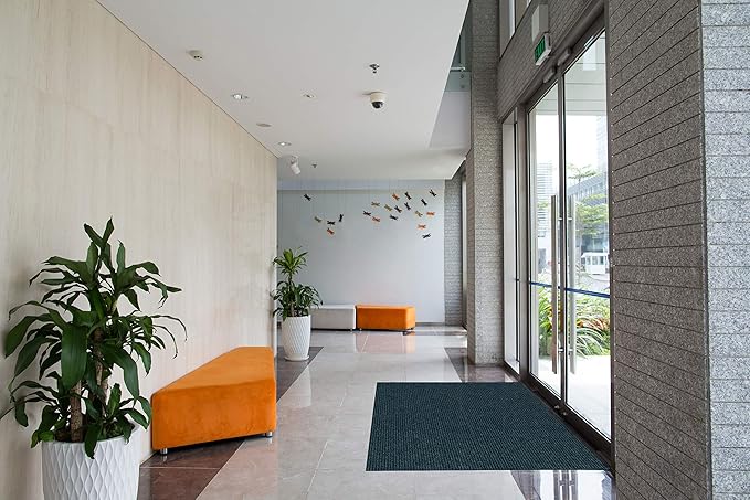 KOECKRITZ Heavy Duty Durable All Weather Indoor/Outdoor Non Slip Entrance Mat Rugs and Runners for Office Business Building Home Garage Front Door (6' x 25', Blue)