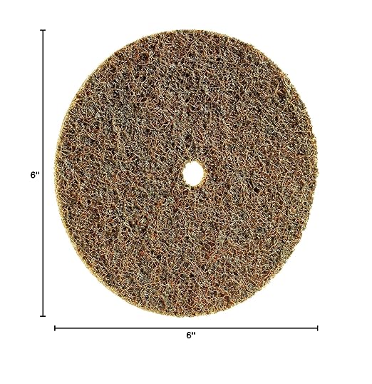 CS Unitec 80650 FIX Fleece (Nonwoven) Disc for The FIX Hook and Loop System, 6" Diameter, Coarse (Brown) (Pack of 10)