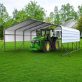 20x20 Metal Carports Heavy Duty for 2 Cars Garage,Car Tent Garage with Galvanized Metal Roof,Outdoor Garage Shelter for Car, SUV, Truck and Boats, Grey All Weather