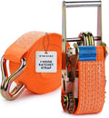 Heavy Duty Ratchet Straps 3 inch x 30 ft - 16,500 Lb Breaking Strength Tie Downs Ratchet Straps with Double Wire J Hooks for Truck and Trailer