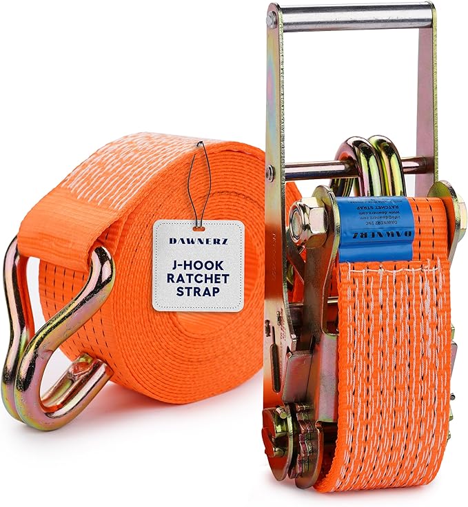 Heavy Duty Ratchet Straps 3 inch x 30 ft - 16,500 Lb Breaking Strength Tie Downs Ratchet Straps with Double Wire J Hooks for Truck and Trailer