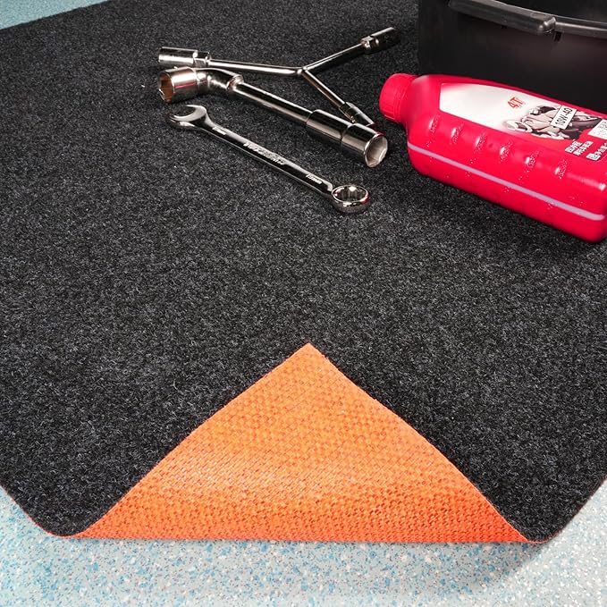 Heavy Duty Oil Spill Mat, Garage Floor Mat for Under Car, 64" X 32", Waterproof, 1/4" Rubber Backing Protects Floor, Reusable, Absorbs All Types of Spills, Oil Absorbent Pads(2-Pack)