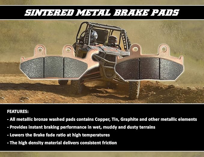 Demon Powersports Rear Sintered Brake Pads (1985-86)(2002-03)(2005-06)(2008-15) Compatible with Honda/Yamaha/ArcticCat/SuzukiATC/Grizzly/Quadsport/Raptor/DVX/TRX, High Density Metallic Grip
