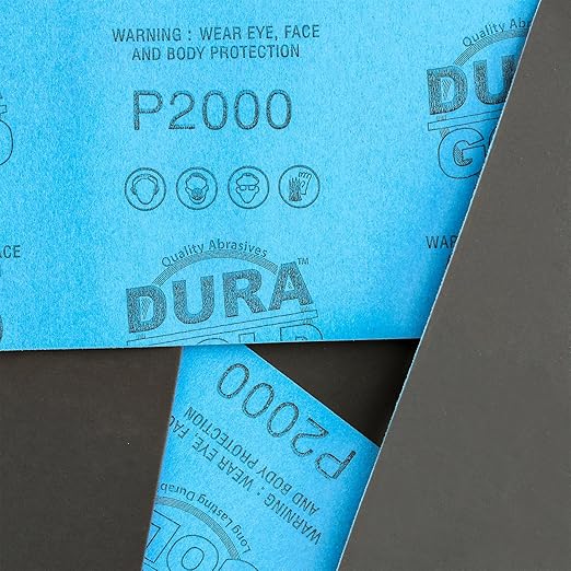 Dura-Gold Premium 2000 Grit Wet or Dry Sandpaper Sheets, 5-1/2" x 9", Box of 25 - Car Color Sanding, Detailing, Polishing Automotive, Woodworking Wood Furniture, Metal Finishing Hand Sand Block Sander