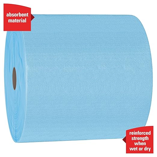 WypAll GeneralClean X60 Cloths Multi-Task Cleaning Wipes, Jumbo (34965), Strong and Absorbent Towels, Blue (1 Roll of 1,100 Sheets, 1,100 Sheet Total)