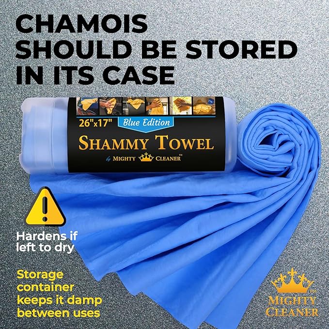 Premium 2pk +1 Free Shammy Cloth - Super Absorbent Chamois Towel - Reusable & Scratch-Free - Soft Car Drying Towels (26"x17")