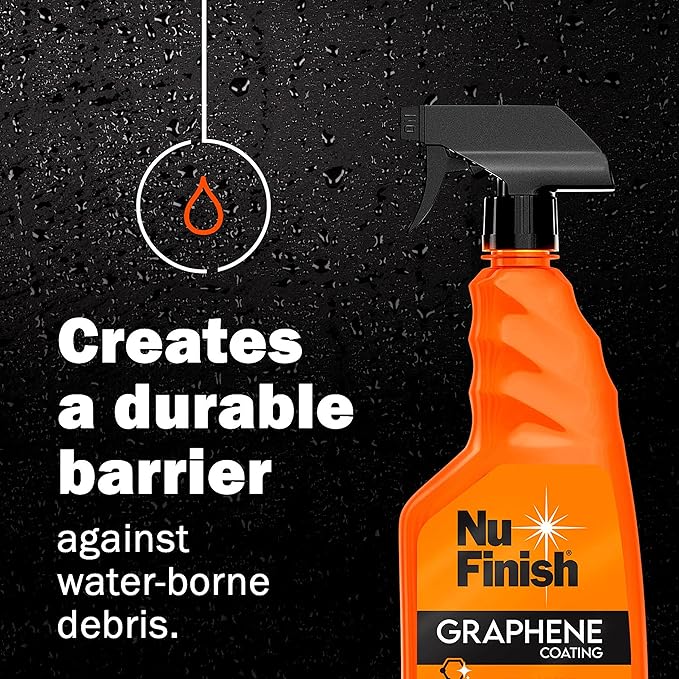 Nu Finish Water-Repellent Ceramic and Graphene Technology Vehicle Finishing Kit, Car Shine - Includes Graphene Coating Spray and Microfiber Towel