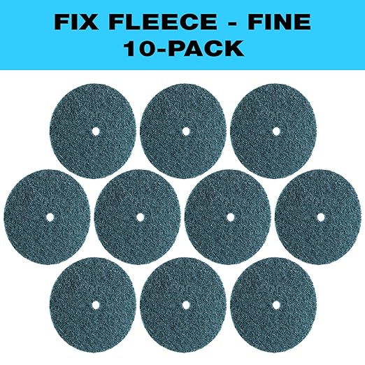 CS Unitec 80652 FIX Fleece (Nonwoven) Disc for The FIX Hook and Loop System, 6" Diameter, Fine (Blue) (Pack of 10)