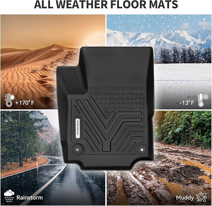 YITAMOTOR Floor Mats Fit for 2018-2024 Chevrolet Equinox/GMC Terrain, TPE All Weather Chevy Equinox Floor Liners with Backrest Mats, Back Seat Protector Chevy Equinox Automotive Accessories