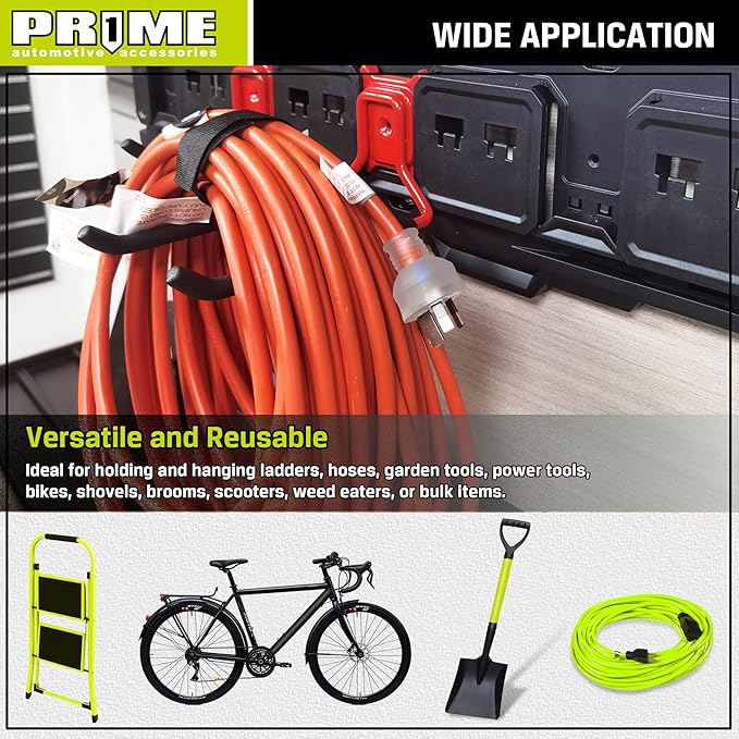 Prime 1 PR1ME Heavy Duty Wall Mount Hook, 7.5 inch Utility Wall Storage Hook - Garage Storage Organization Tool Hanger for Bike, Ladder, Yard Tools