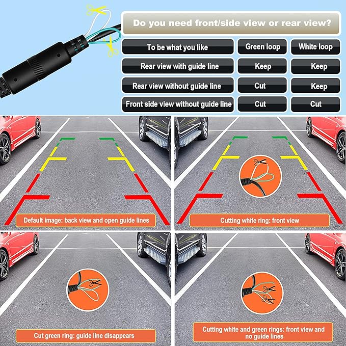 License Plate Backup Camera, JPP Front/Rear View Camera 170° Viewing Angle Universal Car Reverse Camera Waterproof 8 LED Night Vision Vehicle Reverse Camera