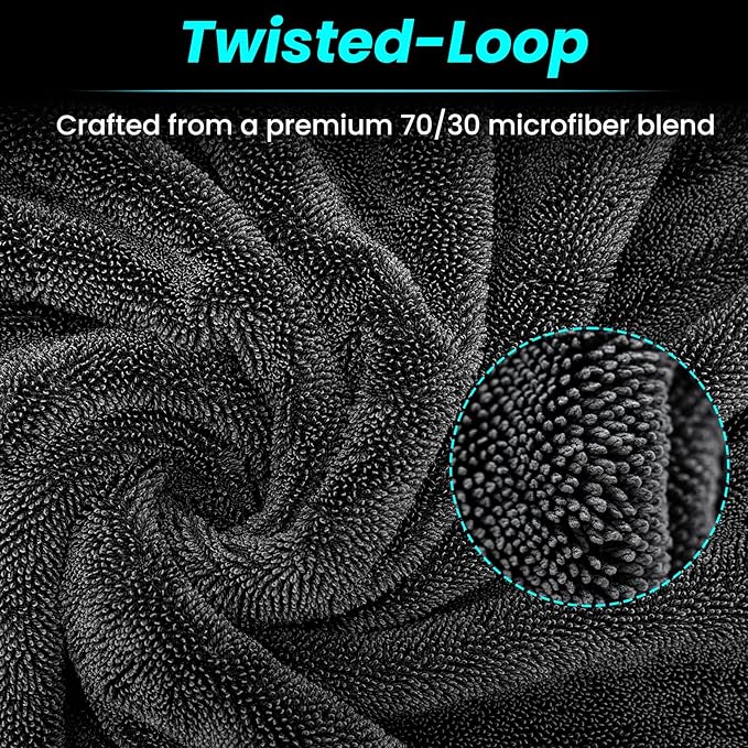 2 Pack 1300 GSM Car Drying Towel,Double-Sided Microfiber Towels for Cars(36" x 24"),Extra Large Ultra Absorbent,Without Residual Lint,Scratches or Water Spots