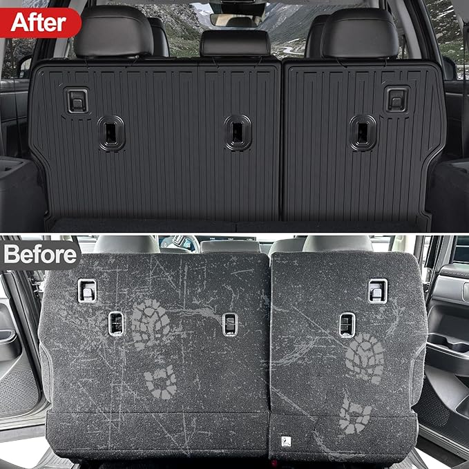 2nd Row Backrest Mat for 2024 2025 Hyundai Santa FE, All Weather TPE Seat Back Covers Durable Kick Mats for 2025 Hyundai Santa Fe Accessories (Fit Hybrid and Fuel)