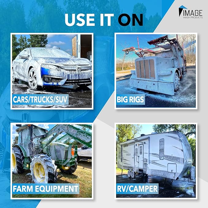 Image Wash Products Wax Replacement (Foamable) - Protectant for Any Size Vehicle. Foam On/Rinse Off (5 Gallon)