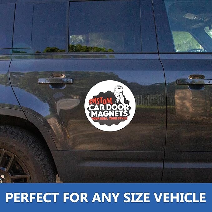 Custom Car Magnet Signs for Businesses (12" Round) 2 pk - Personalized Car Magnets for Advertising and Vehicle Promotion - Advertising Magnets for Cars Door - Professionally Printed