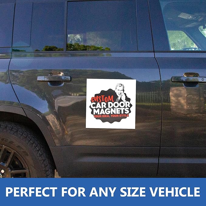Custom Car Magnet Signs for Businesses (12" Square) 2 pk - Personalized Car Magnets for Advertising and Vehicle Promotion - Advertising Magnets for Cars Door - Professionally Printed