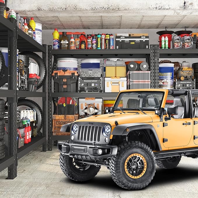 Heavy Duty Garage Shelving Unit - 8500 lbs Capacity, Industrial Metal Storage Rack, Adjustable Steel Rack for Garage, Warehouse, Basement, Pantry (67" W x 19.7" D x 63" H)