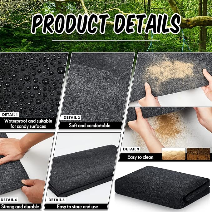 Haull Outdoor Storage Shed Floor Moat Waterproof Outdoor Carport Mat Thickened Soft Patio Furniture Pad Washable with Non Slip Backing, Storage Shed Not Included(2 x 5 ft)
