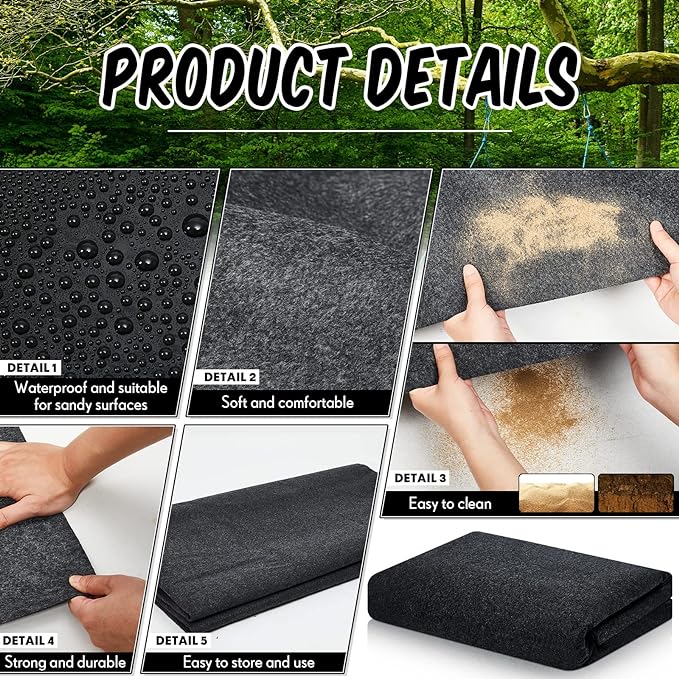 Haull Outdoor Storage Shed Floor Moat Waterproof Outdoor Carport Mat Thickened Soft Patio Furniture Pad Washable with Non Slip Backing, Storage Shed Not Included(4 x 5 ft)