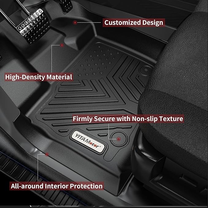 YITAMOTOR Floor Mats Fit for 2018-2024 Chevrolet Equinox/GMC Terrain, TPE All Weather Chevy Equinox Floor Liners with Backrest Mats, Back Seat Protector Chevy Equinox Automotive Accessories
