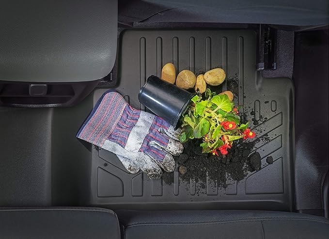 MAXLINER All Weather Custom Fit 2 Row & Cargo Liner Behind The 2nd Row Floor Mat Liner Set Compatible with 2014-2019 Toyota Highlander