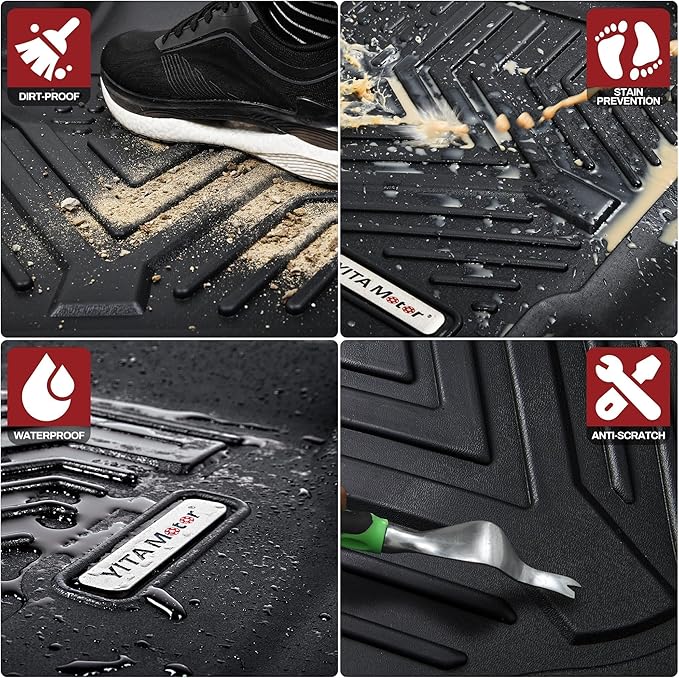 YITAMOTOR Floor Mats Fit for Mazda CX-50 2023-2025 (Not for Hybrid, Not Fit for CX-5 CX5), All-Weather TPE 1st, 2nd Row and Trunk Mats - Black