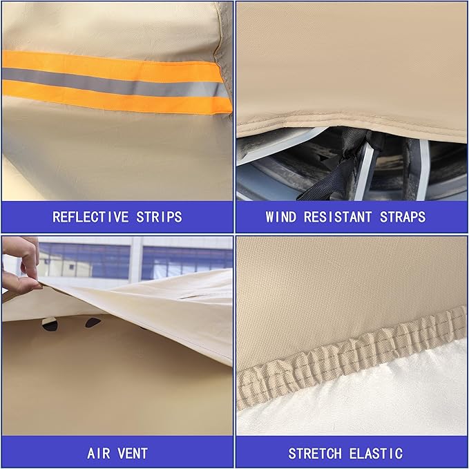 Heavy Duty Outdoor Car Cover Custom Fit for Toyota Highlander,Windproof All Weather Waterproof Sun Rain UV Dust Snow Protection Outdoor Car Covers