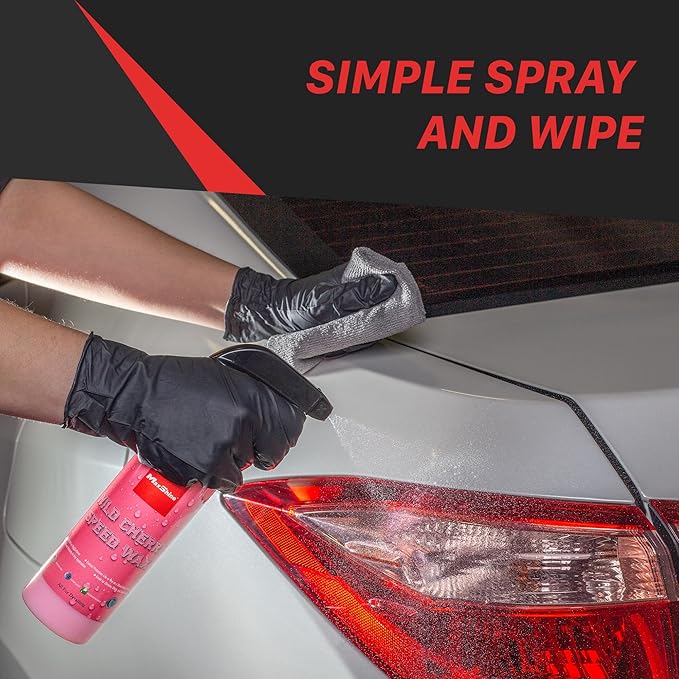 Maxshine Speed Wax, 16oz Spray, Wild Cherry, Carnauba Formula | Quick Polish, Deep Gloss, Stain Resistant | Fast Detailing Spray for Cars, Trucks, Motorcycles, Wet Look Finish