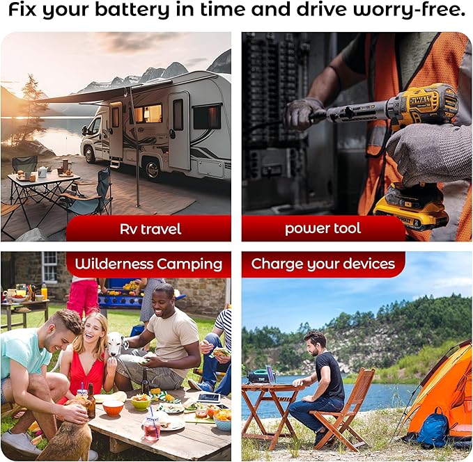 700W Power Inverter, DC 12V to 110V AC Car Inverter with LCD Screen Display, 2 AC Outlets, Equipped with 2 Clips for Truck, Home, Vehicles, Laptop, Trip