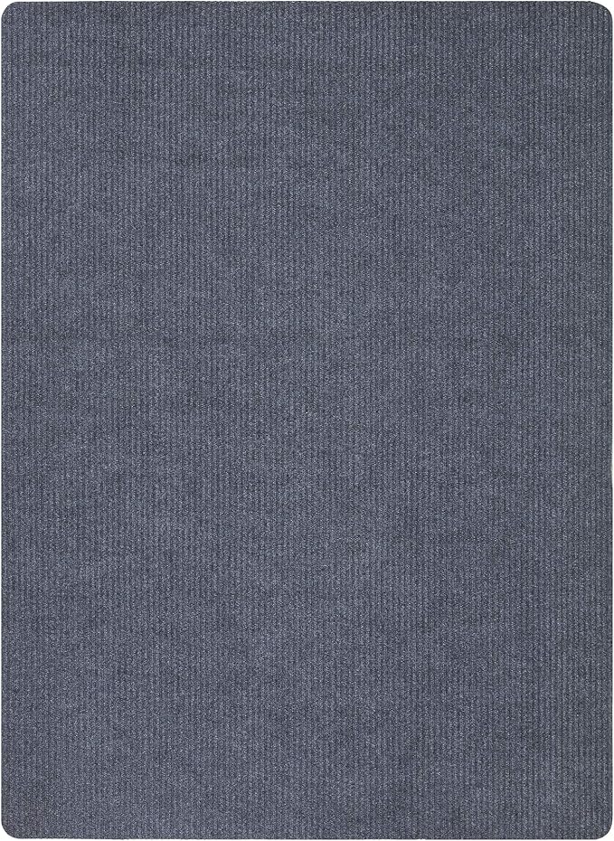 Ottomanson 5' x 6'6" Mud Mat Area Rug Scraper Carpet - Non-Slip, Dirt Trapping for Indoor & Outdoor Use - Ideal for Entryway, Garage, Kitchen, Patio & High-Traffic Areas, Gray