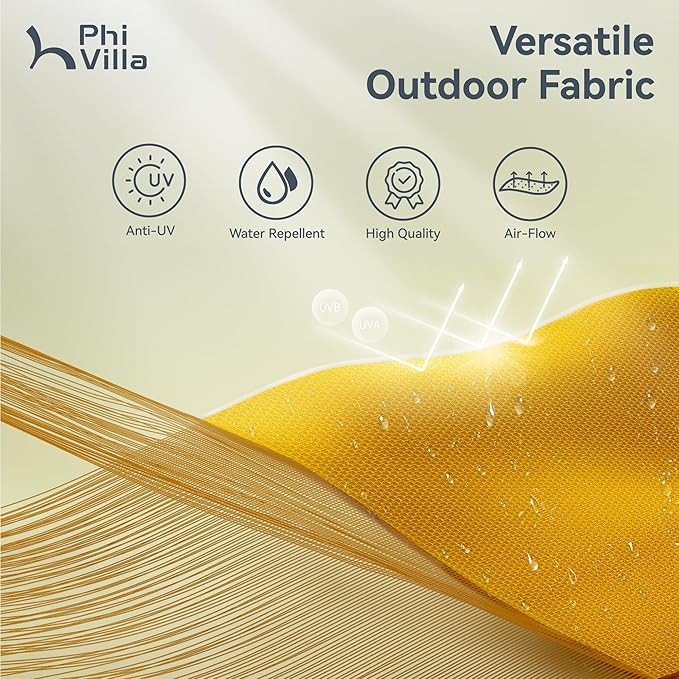 PHI VILLA 15ft Large Patio Umbrellas with Base Included, Outdoor Double-Sided Rectangle Market Umbrella with Stand, Outside Umbrellas for Poolside Lawn Garden, Golden Yellowwith