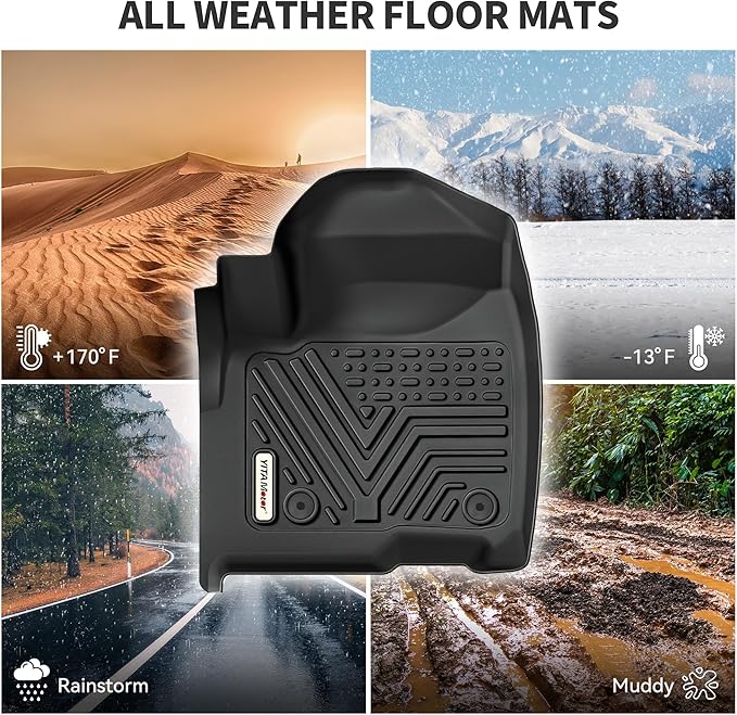 YITAMOTOR Floor Mats and Cargo Mats for 2022 2023 2024 2025 Jeep Grand Cherokee (Include 4xe NOT for L or WK), TPE All Weather 1st & 2nd Rows and Trunk Full Set Floor Liners, Black