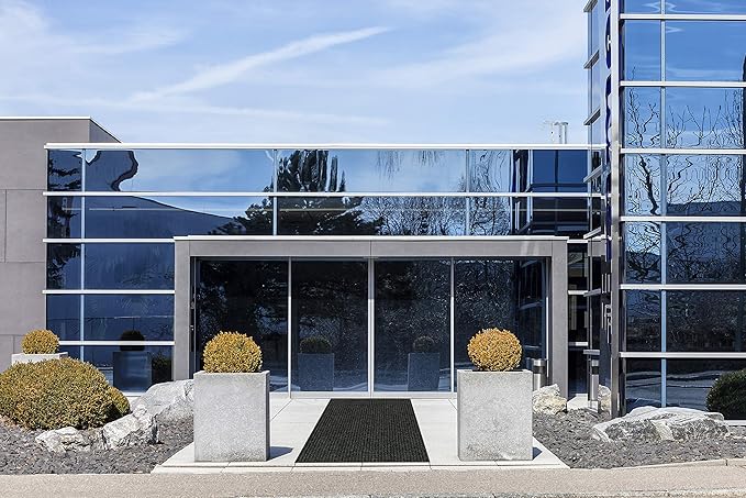 KOECKRITZ Heavy Duty Durable All Weather Indoor/Outdoor Non Slip Entrance Mat Rugs and Runners for Office Business Building Home Garage Front Door - 2' x 12' Charcoal