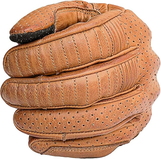 Leather Motorcycle Gloves with Adjustable Fitting Bike Riding Gloves for Riders