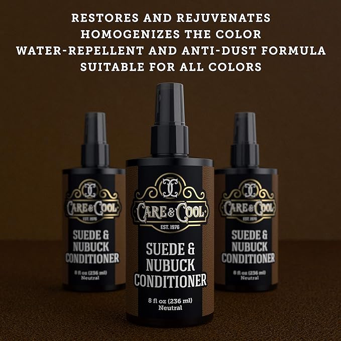 Care & Cool Suede and Nubuck Conditioner - Your Best Choice for Waterproofing and Protecting The Delicate Structure Against The Elements and Abrasive Impurities (16 Fl Oz)