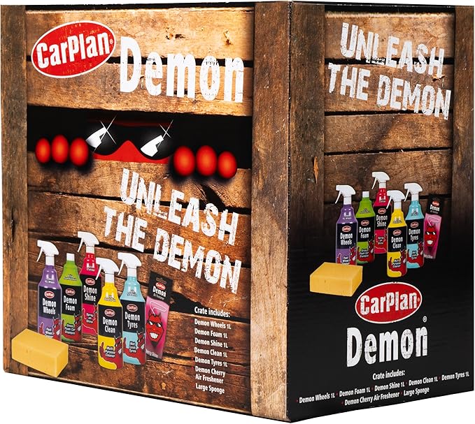 Demon 7 Piece Car Care Gift Pack - Includes Demon Shine, Wheels, Foam, Tyres & More